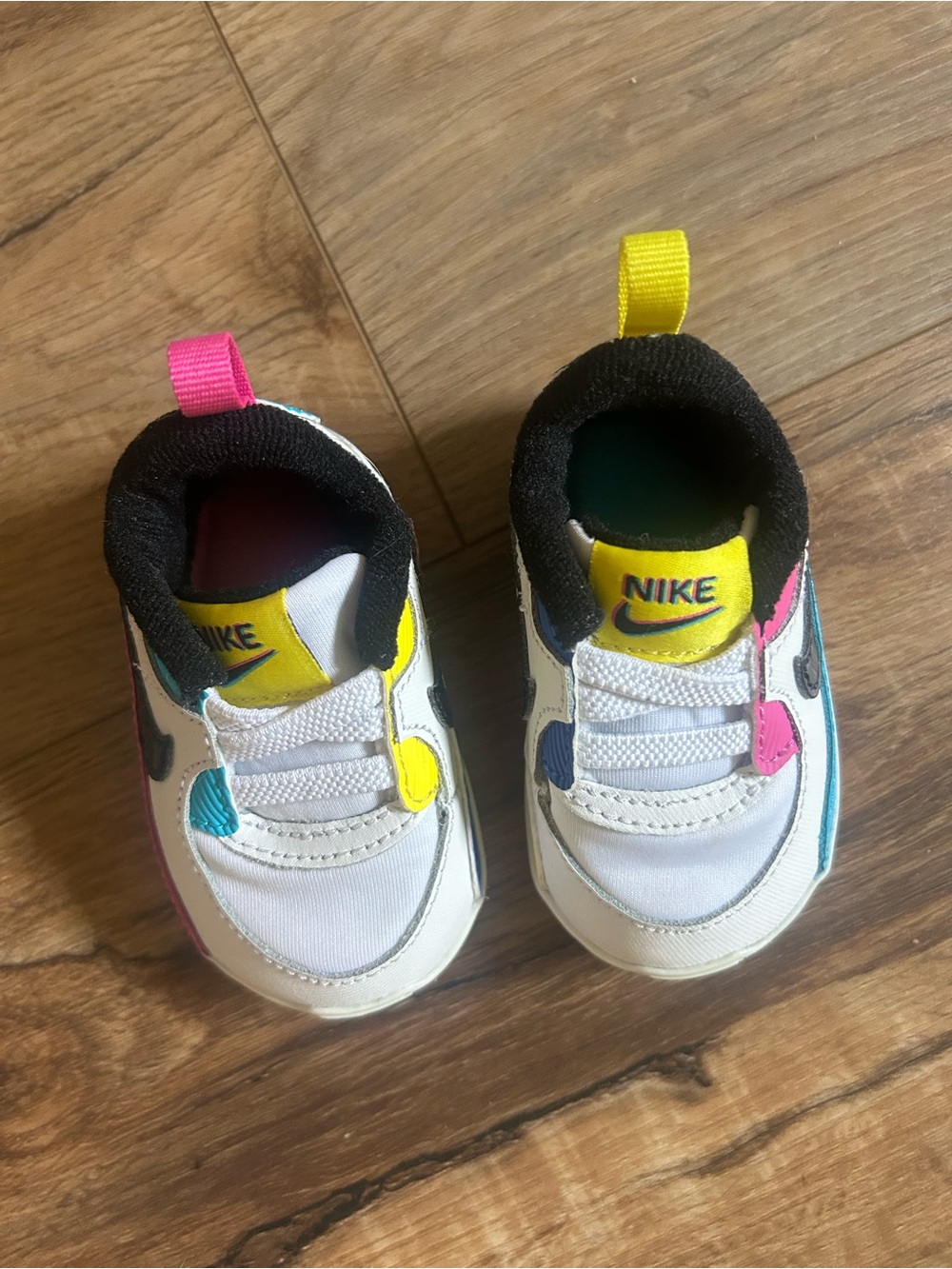 Nike Kids White Multicolor Slip-On Sneakers 2c